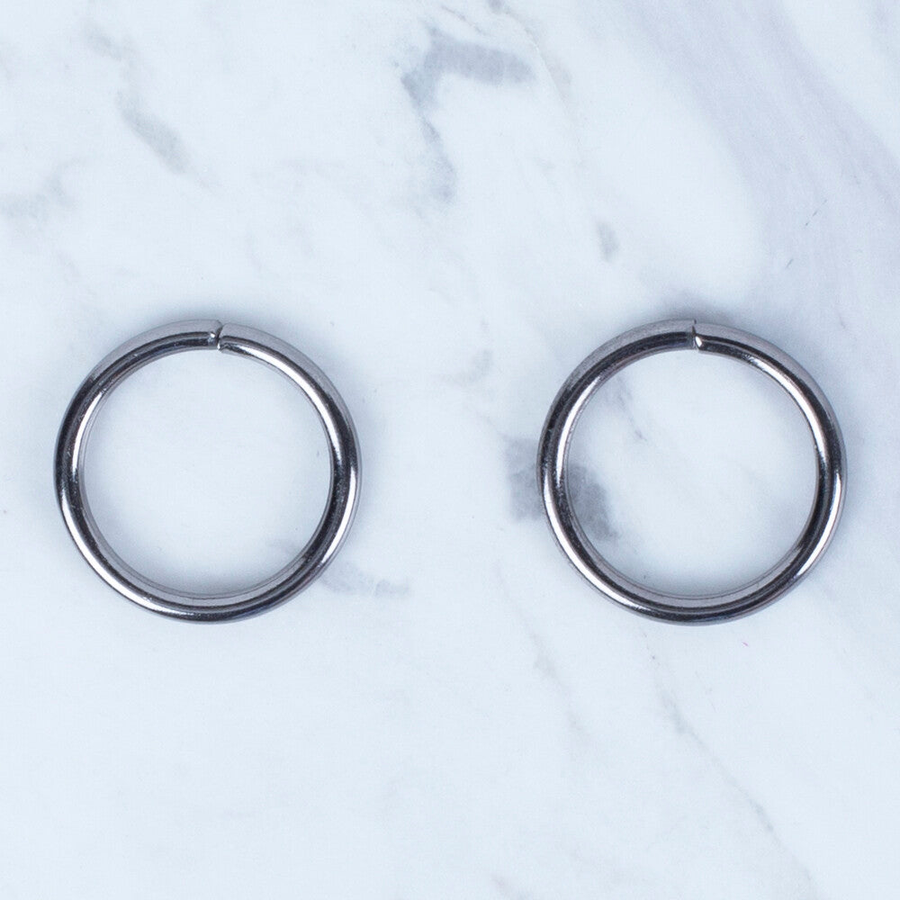 Loren Mat Gümüş Yuvarlak Halka 2'li Paket